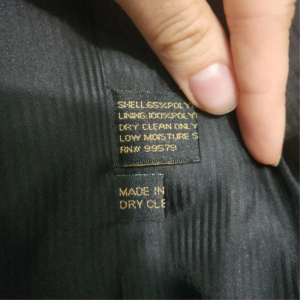 Martino Uomo Moda Black/navy Pinstripe 2 Pc Suit Blazer Pants Men's 34x32